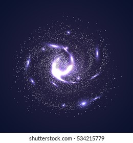 Image of galaxies, nebulae, cosmos, and effect tunnel spiral galaxy background vector illustration
