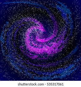 Image of galaxies, nebulae, cosmos, and effect tunnel spiral galaxy background vector illustration