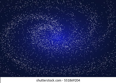 Image of galaxies, nebulae, cosmos, and effect tunnel spiral galaxy background vector illustration