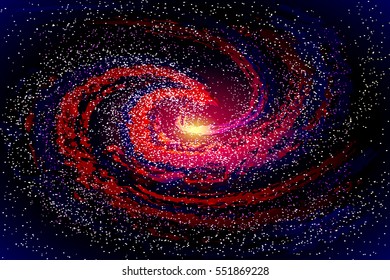 Image of galaxies, nebulae, cosmos, and effect tunnel spiral galaxy background vector illustration