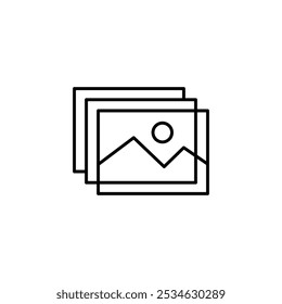 image galery thin outline icon vector design good for web or mobile app