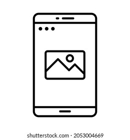 image gallery application line icon vector design, editable stroke line icon