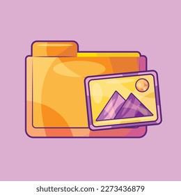 Image Gallery Folder Illustration Concept with Picture Vector