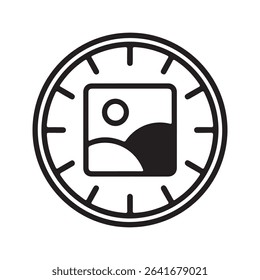 Image gallery icon circular frame design