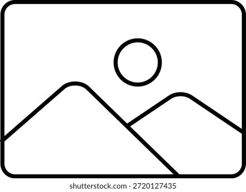 Image Gallery Icon Line Art Picture Frame Vector for Media Content, Website Design and SEO Thumbnails	