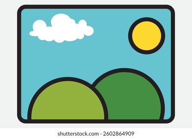 Image gallery icon. Picture gallery symbol. Suitable for image viewer app element.