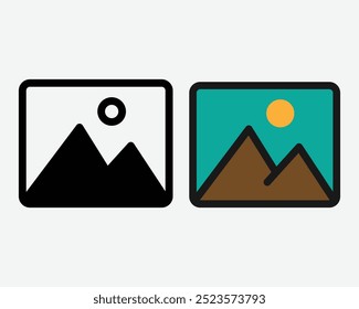 Image Gallery Icon. Picture icon vector isolated on white background. Picture vector icon. photo gallery icon vector. Photo album icons. Image gallery symbol.