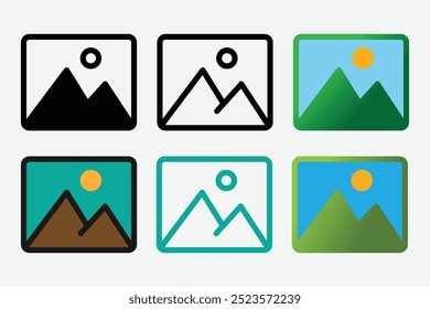 Image Gallery Icon Set. Picture icon vector isolated on white background. Picture vector icons. photo gallery icon vector. Photo album icon. Image gallery symbol.