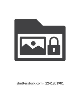 Símbolo del icono de bloqueo de la galería de imágenes