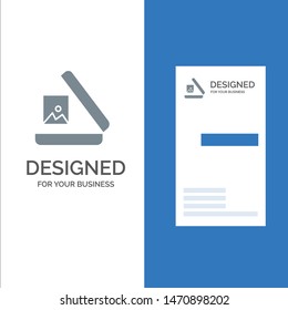 Image, Gallery, Picture Grey Logo Design and Business Card Template. Vector Icon Template background