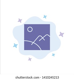 Image, Gallery, Picture, Sun Blue Icon on Abstract Cloud Background