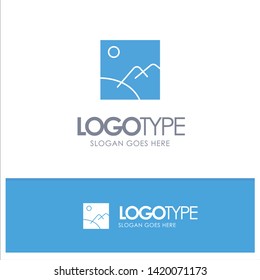 Image, Gallery, Picture, Sun Blue Solid Logo with place for tagline