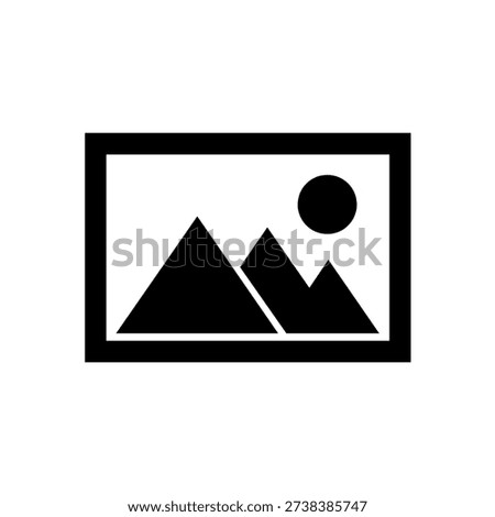 Image Gallery Placeholder Icon with Mountains and Sun