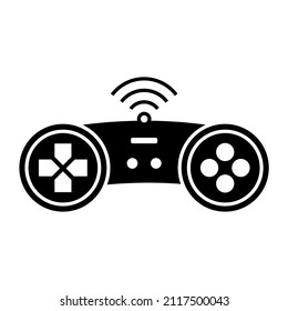 image of a gaming stick icon connected to the internet
