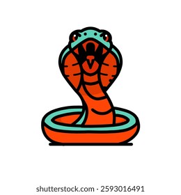 Image of a gaping snake, snake icon, snake logo, vector design illustration with a white background.