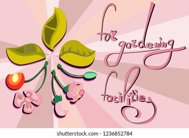 Image for garden farms that grow berries, cherries. Also for any design