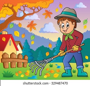 Image with gardener theme 4 - eps10 vector illustration.