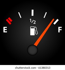 Image Of A Gas Gage On A Dark Background.