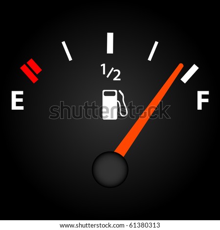 Image of a gas gage on a dark background.