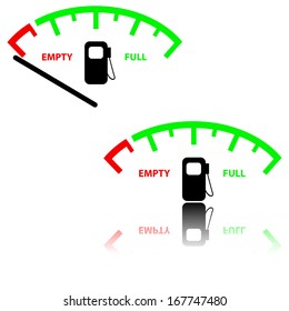 Image of a gas gauge. Vector illustration