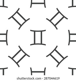 Image of gemini zodiac symbol, repeated on white background