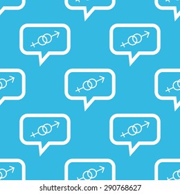 Image of gender signs in chat bubble, repeated on blue background