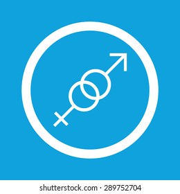 Image of gender signs in circle, isolated on blue