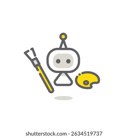 Image generation AI concept illustration: Simple and stylish line drawing