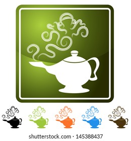An image of a genie lamp icon set.