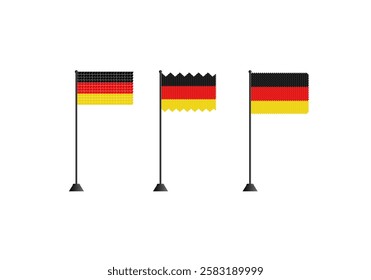 Image of the German flag. Germany flag pole vector.