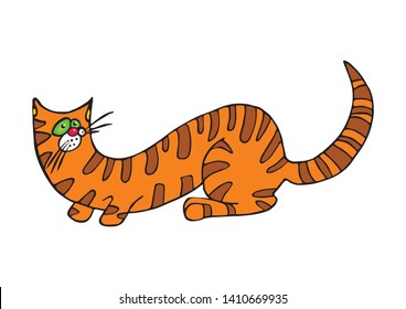 an image of a ginger tabby stylized as a curl or infinity sign