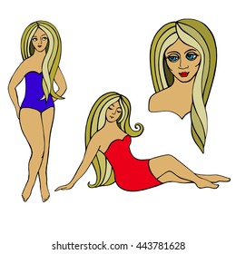 Image of a girl in different poses