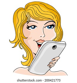 An image of a girl using a smartphone.