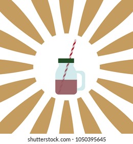 Image of a glass cup. Geometric pattern. Vector image