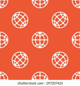 Image of globe symbol, repeated on orange background