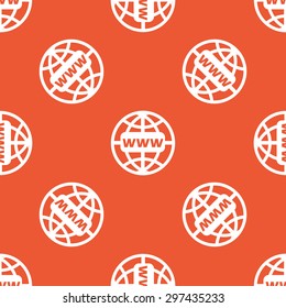 Image of globe with text WWW, repeated on orange background