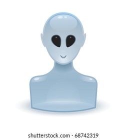 An image of an glossy web icon alien