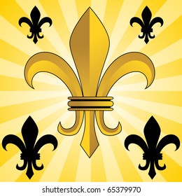 An image of a glowing gold fleur de lis symbol.