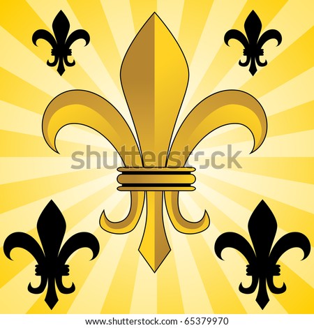 An image of a glowing gold fleur de lis symbol.