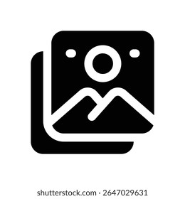 image glyph icon. Strong and solid vector icon for websites, mobile interfaces, presentations, and visual branding. High quality and easy to edit.