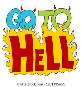 An image of a Go To Hell Insult Words.