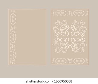Image of a gold pattern on a beige background.Vector illustration for congratulation or invitation.