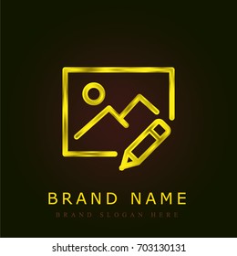 Image golden metallic logo