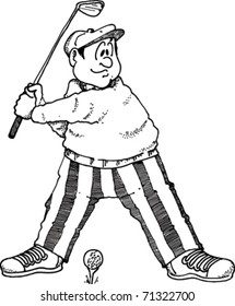 Image of a golfer about to take a tee shot.