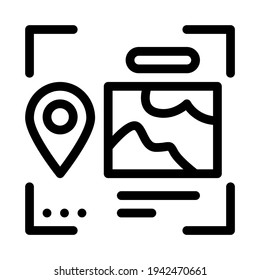 image and gps location for identity line icon vector. image and gps location for identity sign. isolated contour symbol black illustration