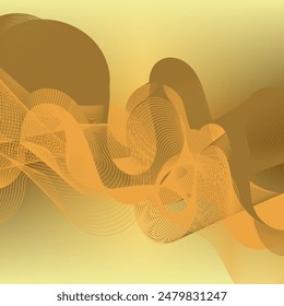 Abstrakter Hintergrund mit Wellenlinien. Vektorillustration. Goldfarbe.