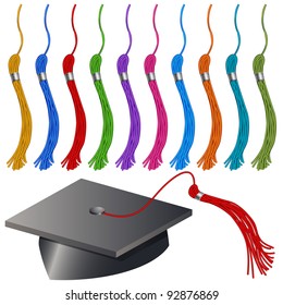An Image Of A Graduation Cap And Tassel Set.