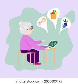 Image with grandma and laptop