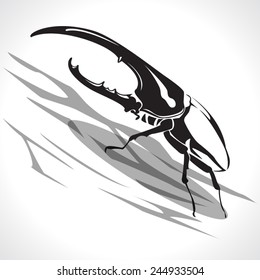 image graphic style of beetle  isolated on white background