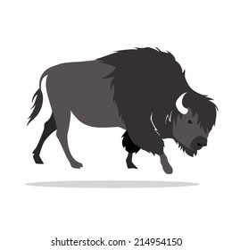 image graphic style of bison  isolated on white background